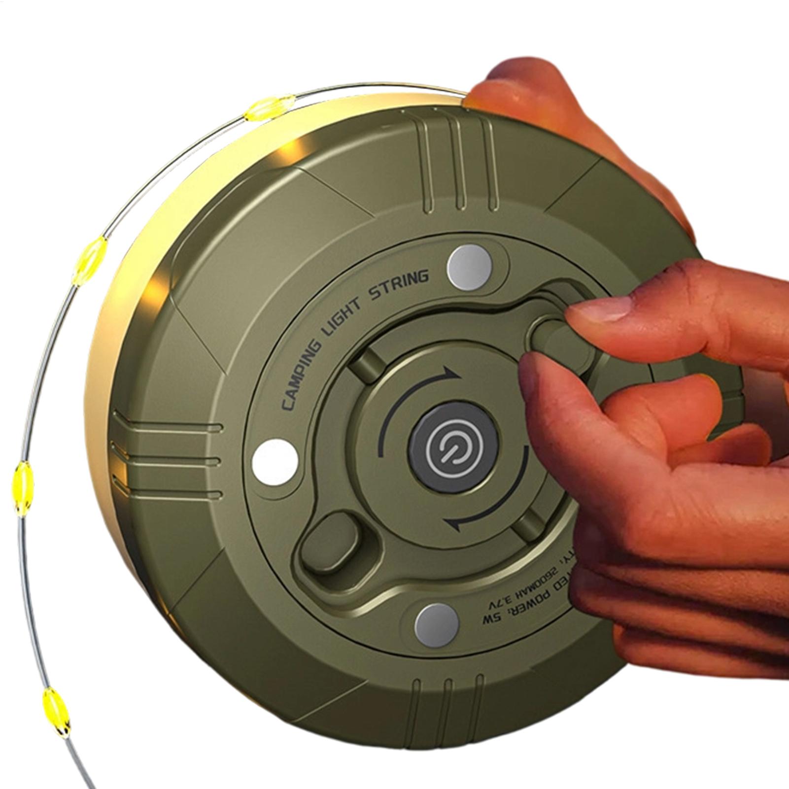 Outdoor Camping Lights String - Retractable Camping String Lights 2600mAh with