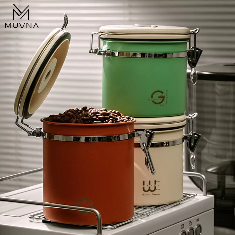 Bear Canister - MUVNA Coffee Bean Storage Canister-Large 8/17/26oz,Beans