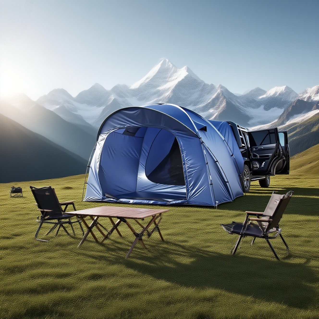 Outdoor Camping Tent Waterproof - 6 Person SUV Tailgate Tent -