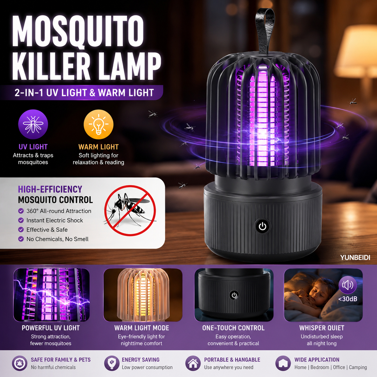 Mosquito Killer Lamp 2 in 1 UV - Camping Quiet บทวิจารณ์และราคา