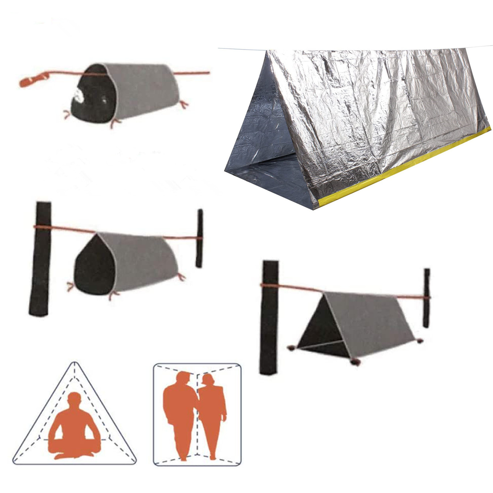 Emergency tent, Waterproof 2 P - Outdoor Camping Tent Waterproof บทวิจารณ์และราคา