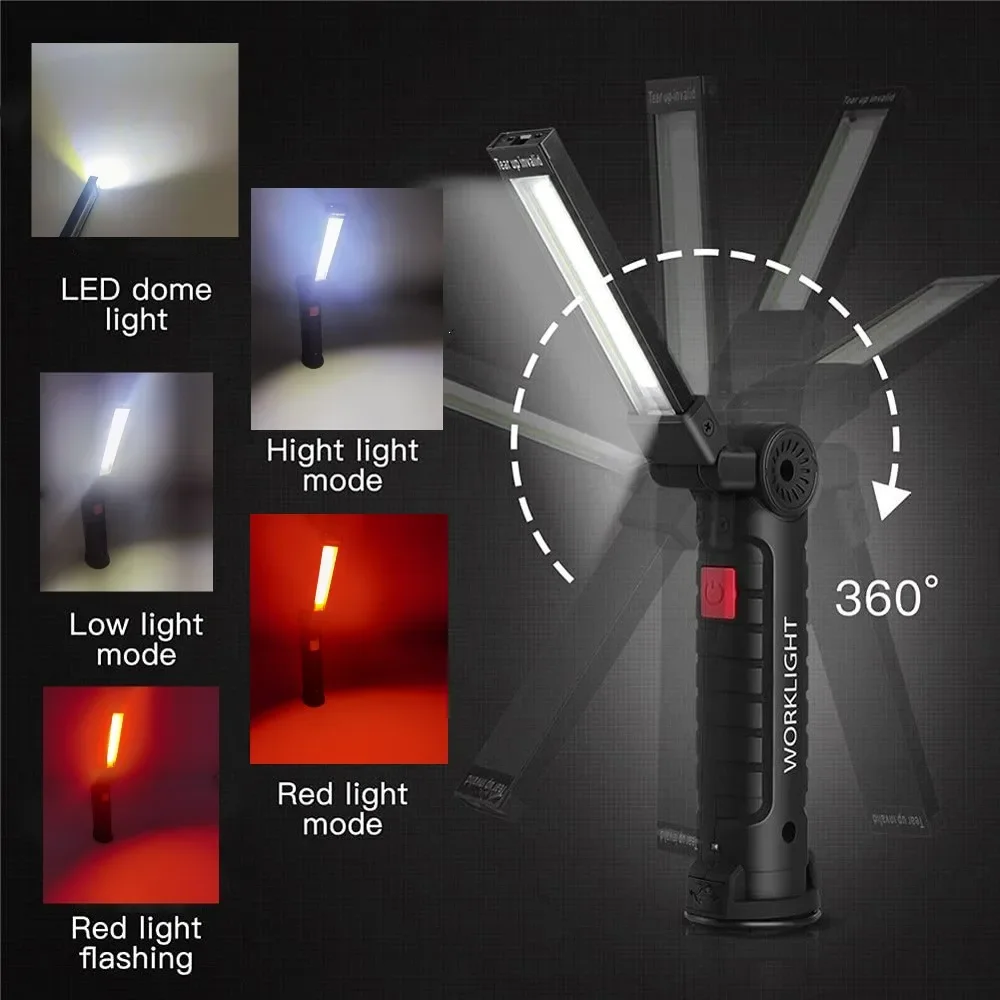 Portable COB LED Flashlight US - Outdoor Camping Light Portable บทวิจารณ์และราคา