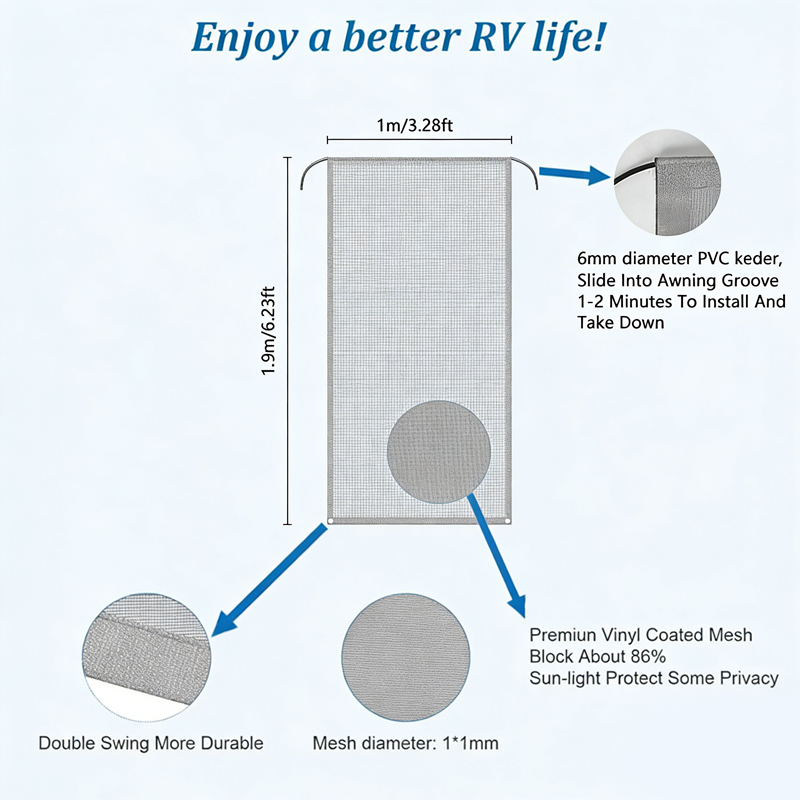 RV Awning Front Sun Shade Scre - Outdoor Camping Awning บทวิจารณ์และราคา