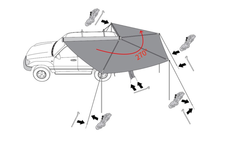 Off-road Car Side Roof Top Ten - Outdoor Camping Awning บทวิจารณ์และราคา