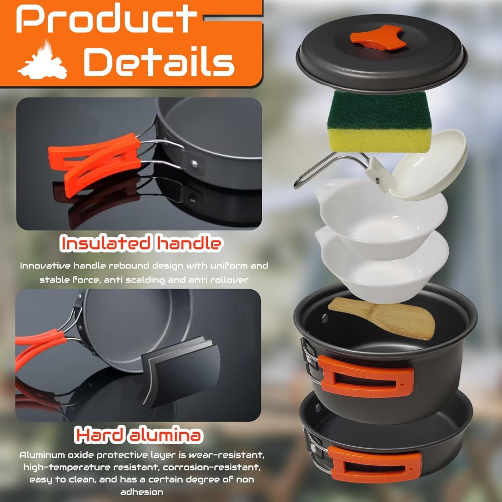 7Pcs Camping Pan Set - Backpac - Survival Kit บทวิจารณ์และราคา