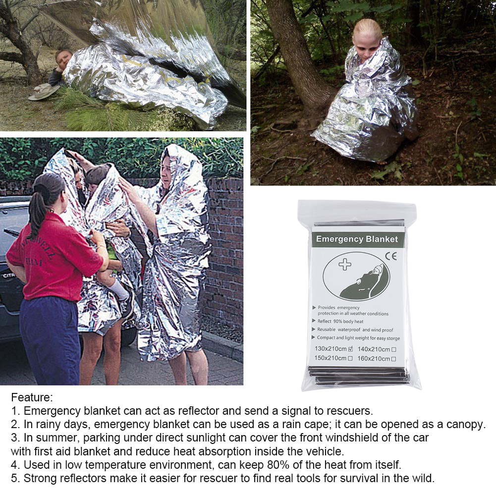 1-10PCS Emergency Thermal Blan - Outdoor Camping Rug บทวิจารณ์และราคา