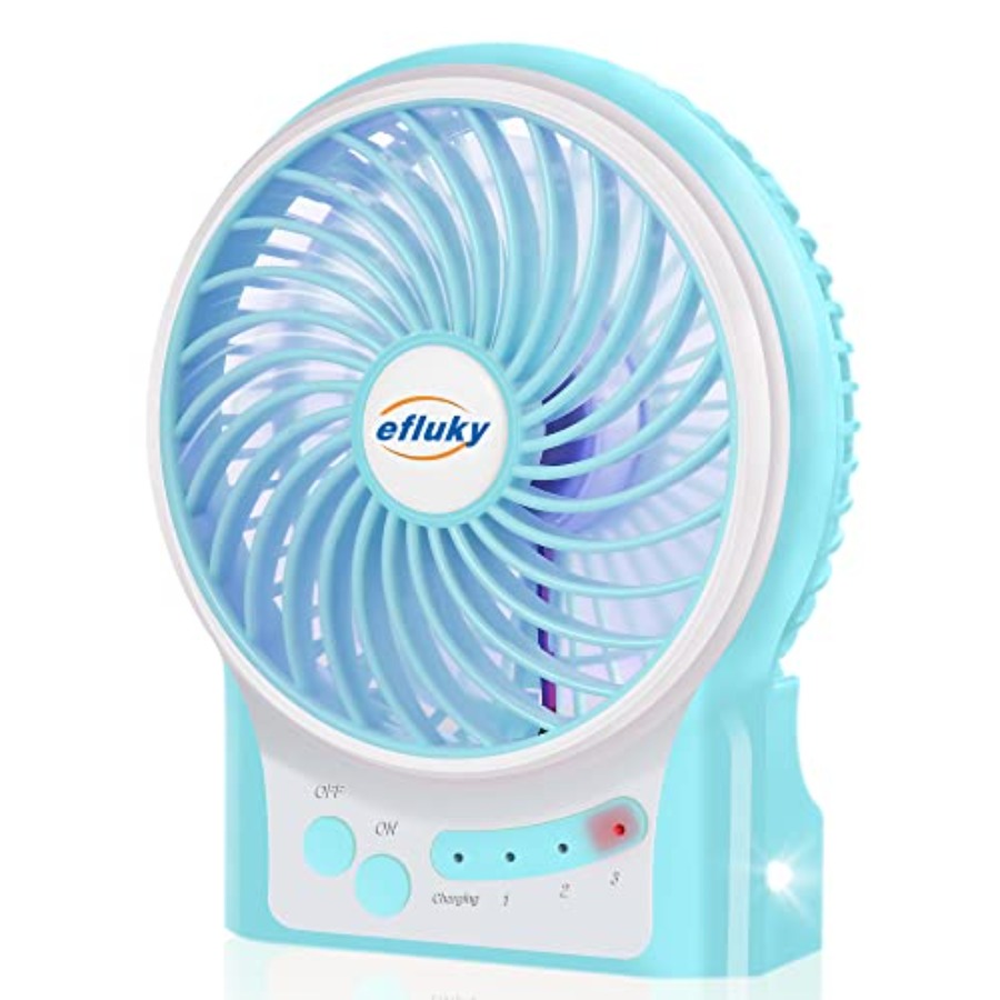 3-Speed Mini Desk Fan with LED - Camping Quiet บทวิจารณ์และราคา