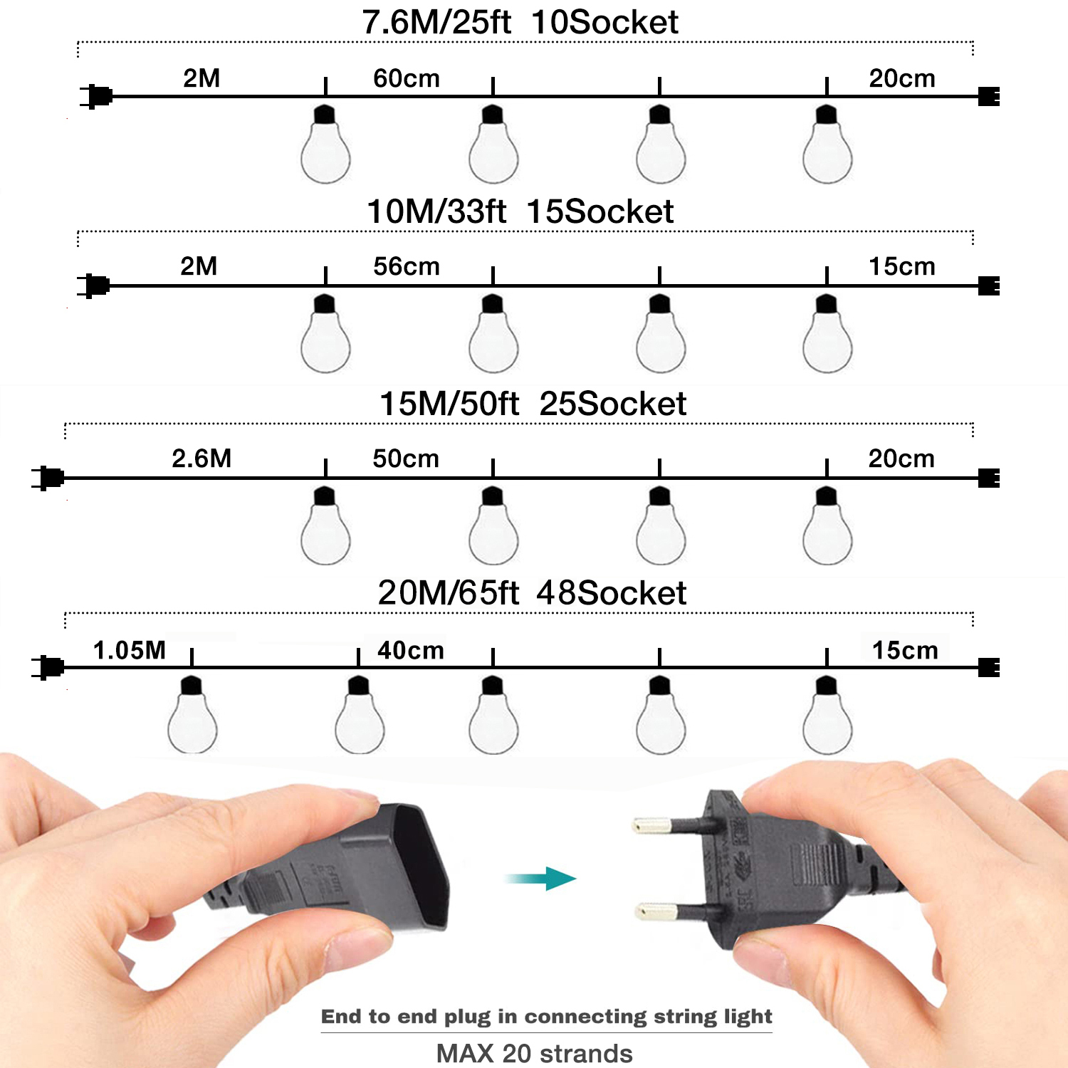 25FT 50FT G40 Fairy String Lig - Outdoor Camping Lights String บทวิจารณ์และราคา