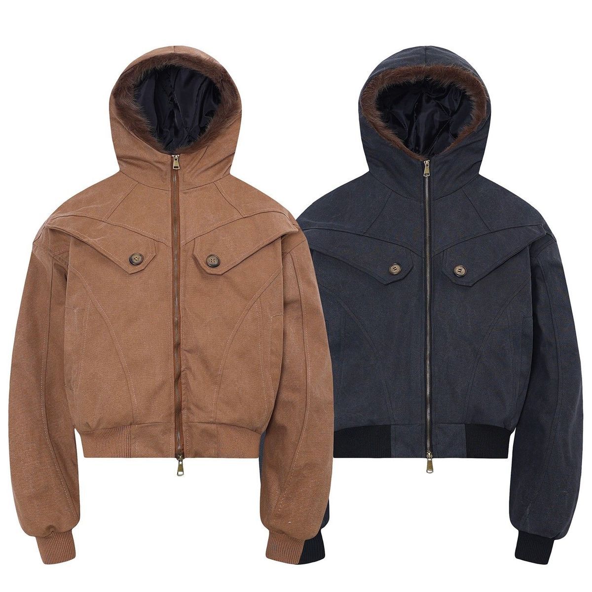 Fur Collar Jacket Y2K Male Men - Best Outdoor Camping Jacket บทวิจารณ์และราคา