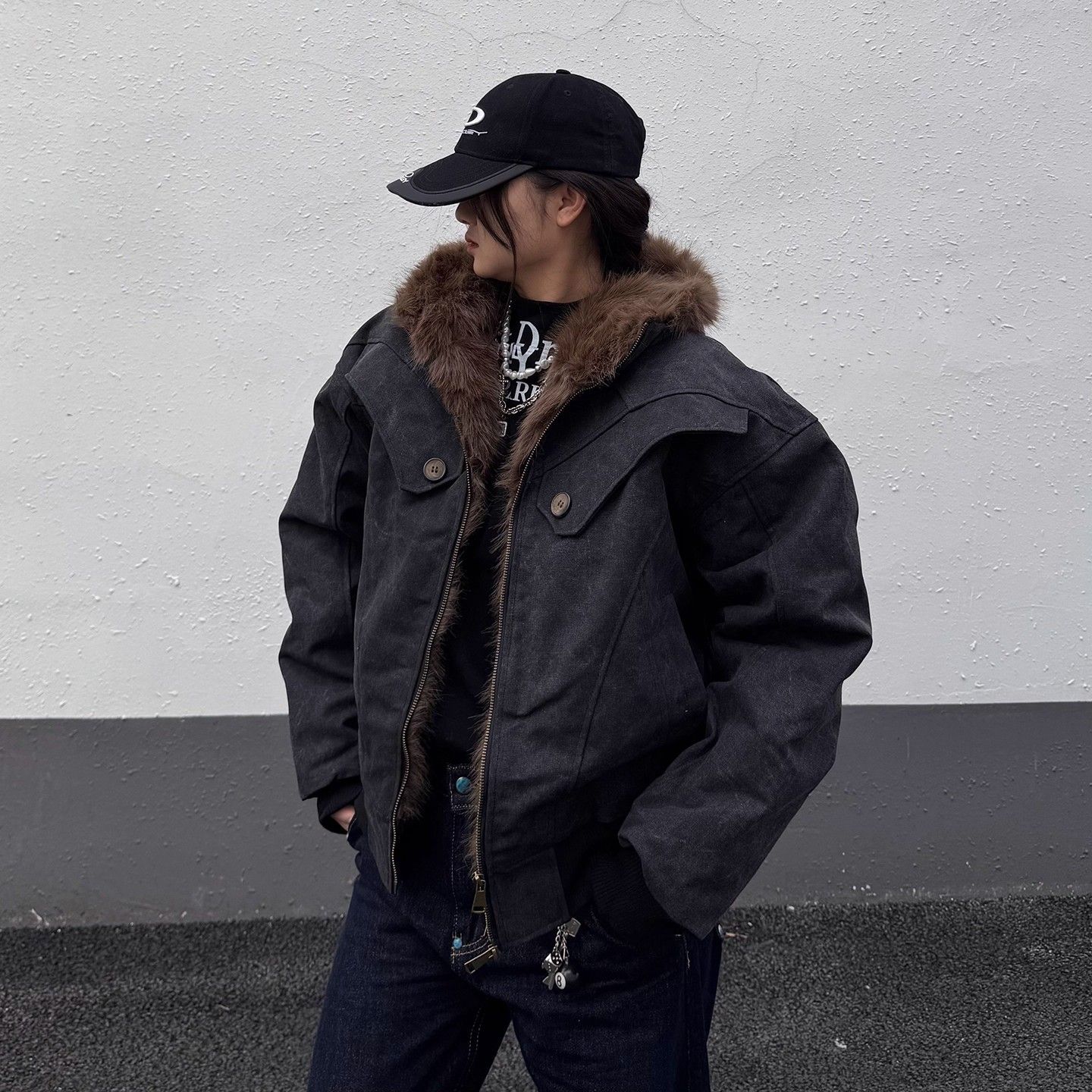 Fur Collar Jacket Y2K Male Men - Best Outdoor Camping Jacket บทวิจารณ์และราคา
