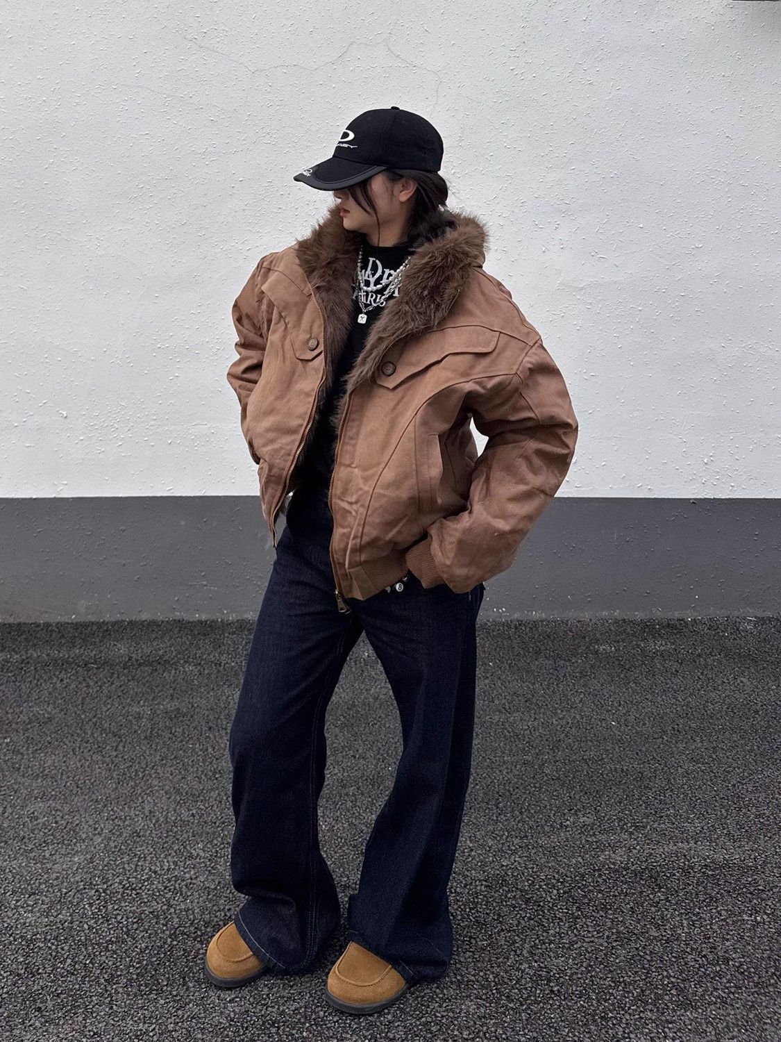 Fur Collar Jacket Y2K Male Men - Best Outdoor Camping Jacket บทวิจารณ์และราคา