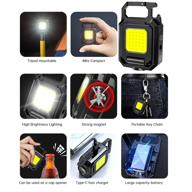 Mini Flashlight Keychain Light - Outdoor Camping Light Portable บทวิจารณ์และราคา