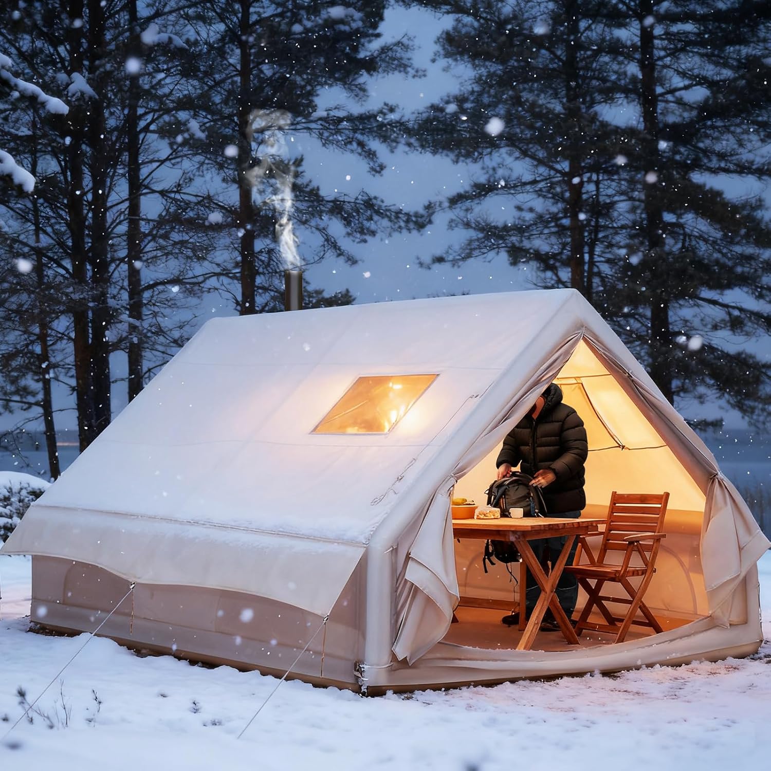 6-8 Person Inflatable Camping  - Outdoor Camping Tent Waterproof บทวิจารณ์และราคา