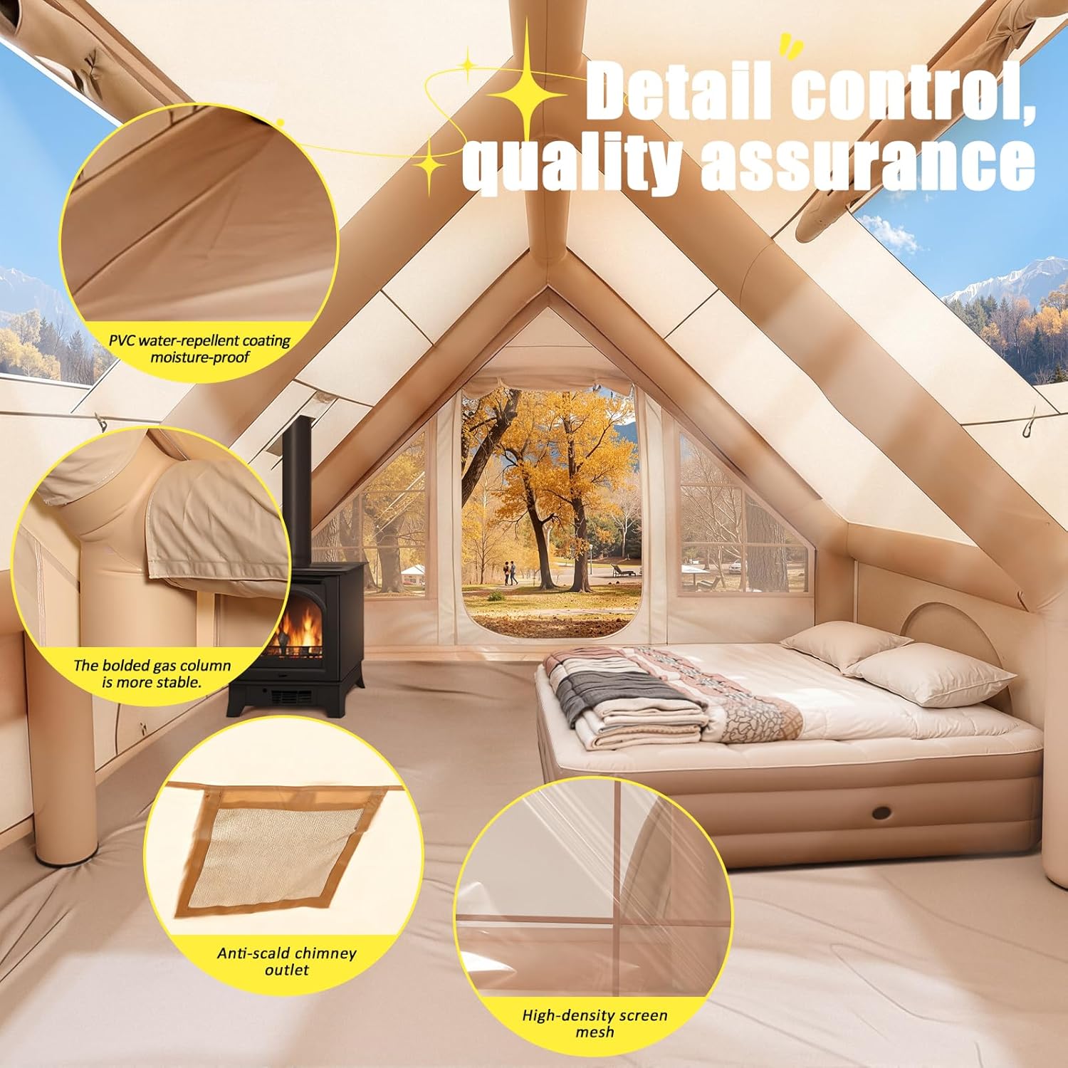 6-8 Person Inflatable Camping  - Outdoor Camping Tent Waterproof บทวิจารณ์และราคา