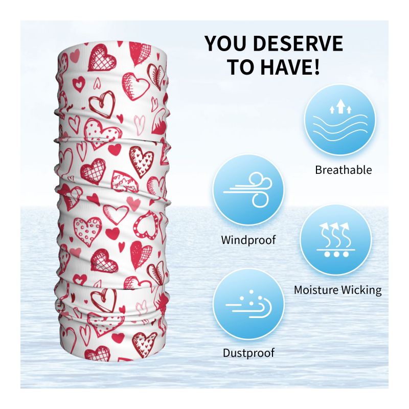 Pink Red Love Hearts Bandana N - Outdoor Camping Awning บทวิจารณ์และราคา