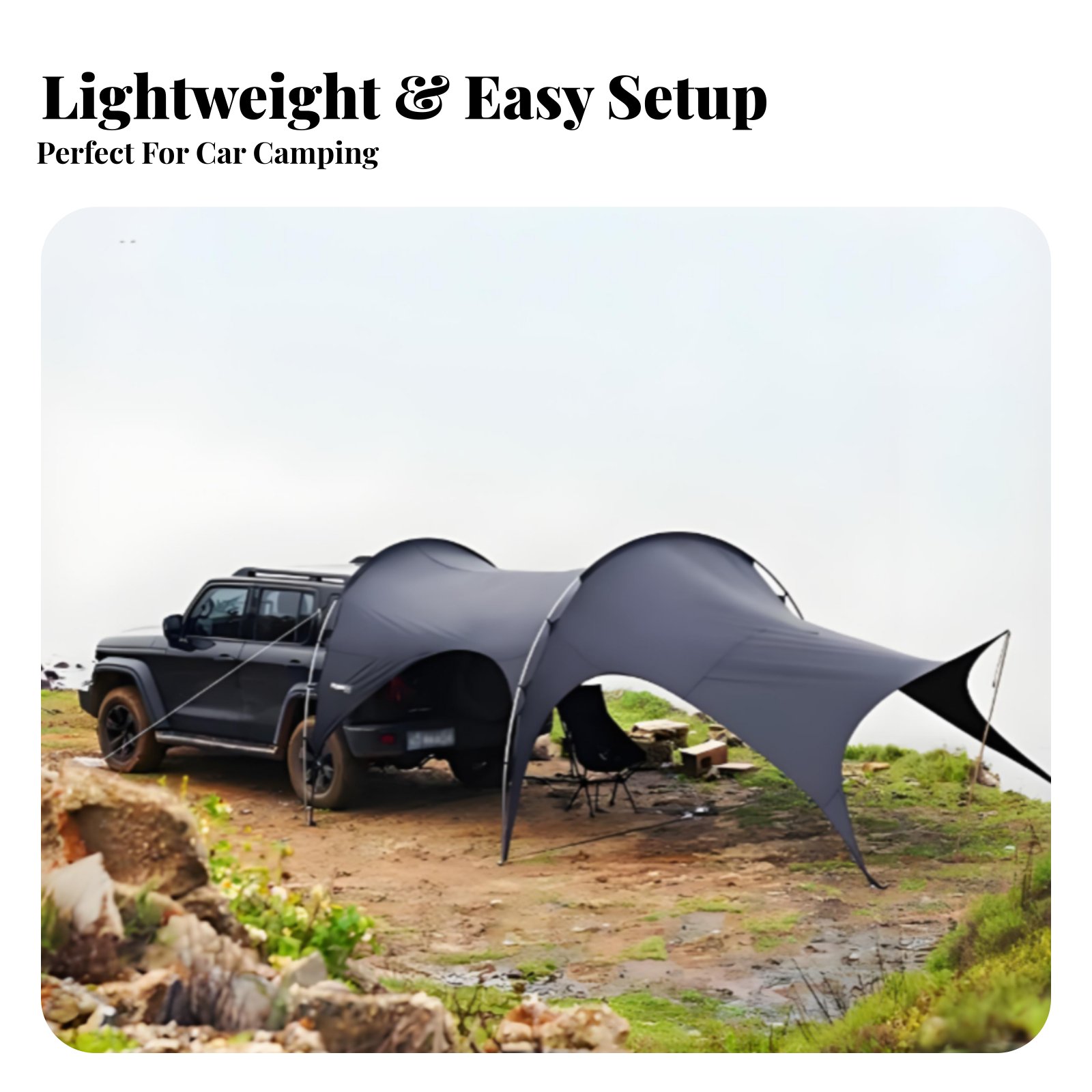 Car Tail Awning Tent, UPF 50+  - Outdoor Camping Car Tail Tent บทวิจารณ์และราคา