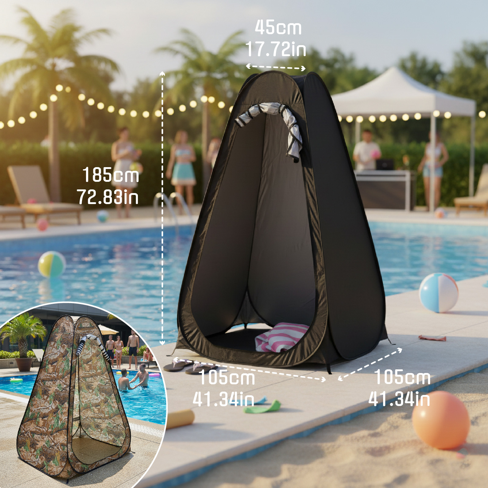 Portable Pop-Up Privacy Tent f - Outdoor Camping Tent Waterproof บทวิจารณ์และราคา