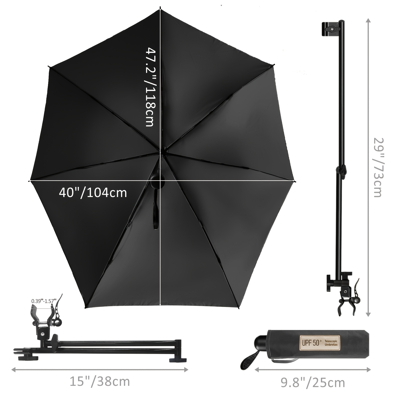 UPF 50+ Clamp-On Chair Umbrell - Outdoor Camping On Youtube บทวิจารณ์และราคา