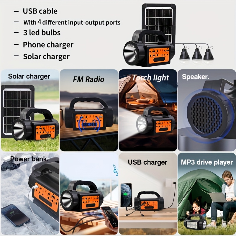 Solar Rechargeable Camping Lig - Outdoor Camping Light Portable บทวิจารณ์และราคา