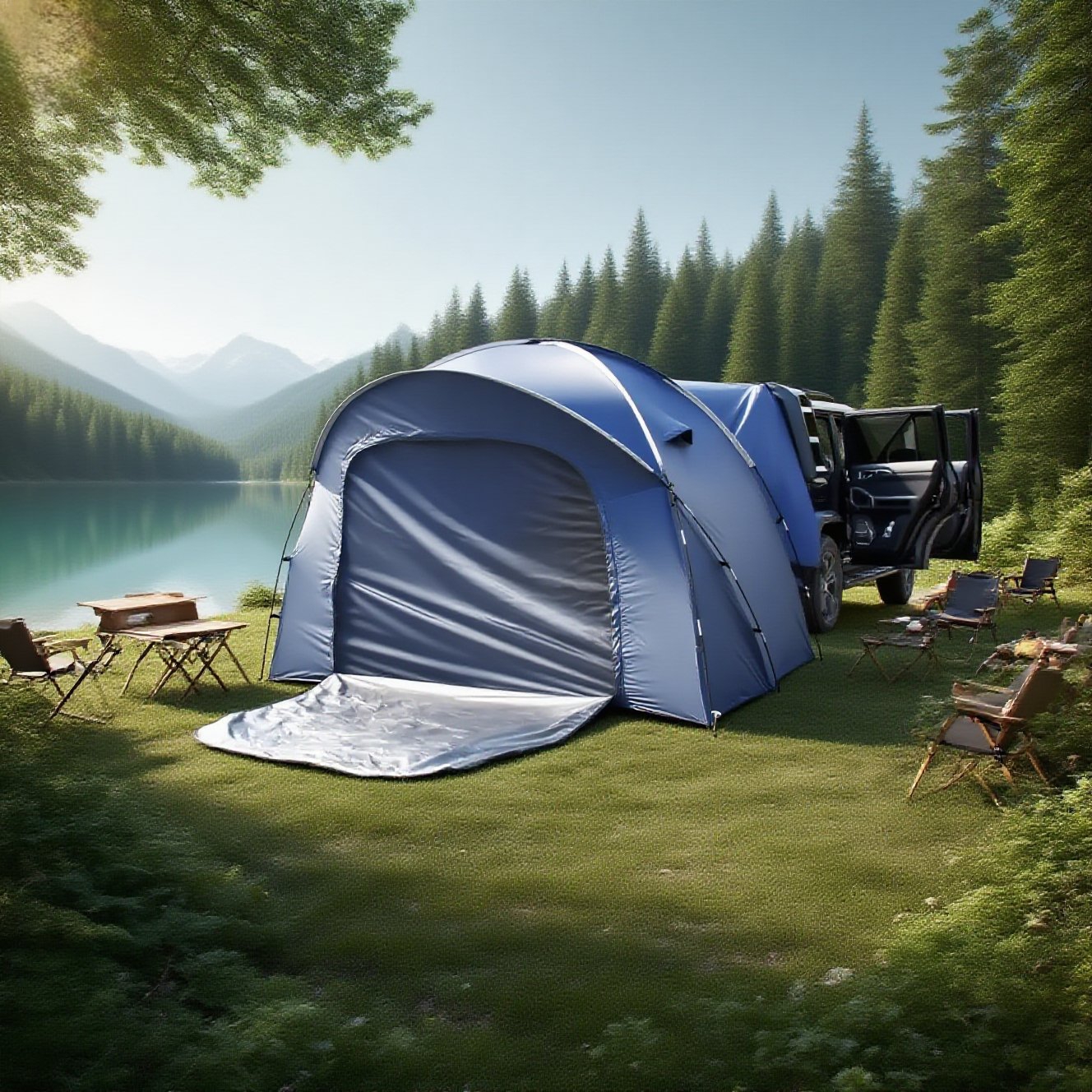 6 Person SUV Tailgate Tent - D - Outdoor Camping Tent Waterproof บทวิจารณ์และราคา