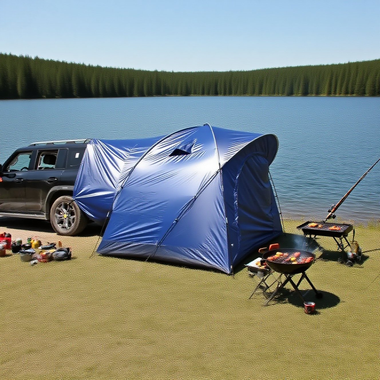 6 Person SUV Tailgate Tent - D - Outdoor Camping Tent Waterproof บทวิจารณ์และราคา