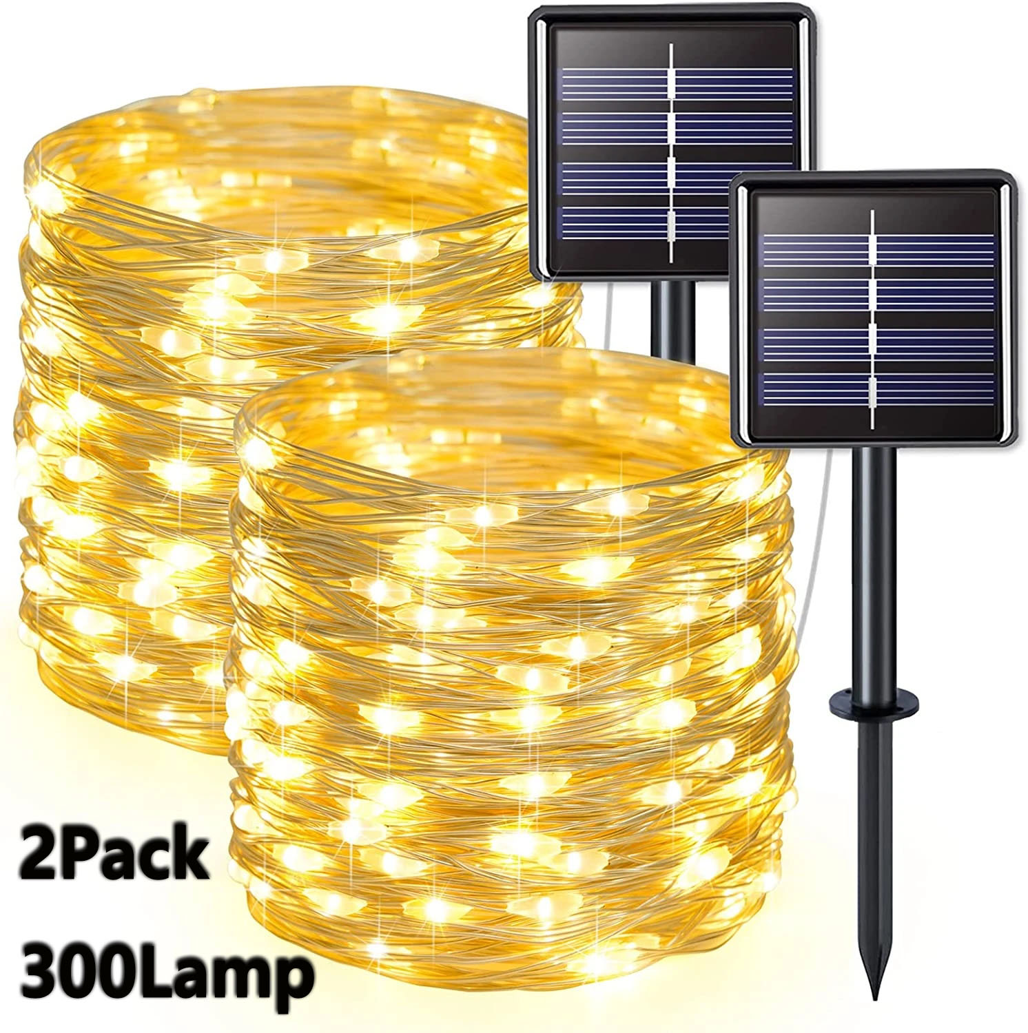 2 Pack Solar Fairy Lights 300L - Outdoor Camping Lights String บทวิจารณ์และราคา