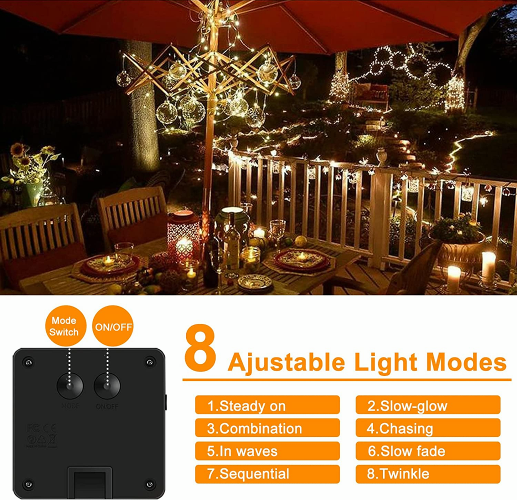 2 Pack Solar Fairy Lights 300L - Outdoor Camping Lights String บทวิจารณ์และราคา