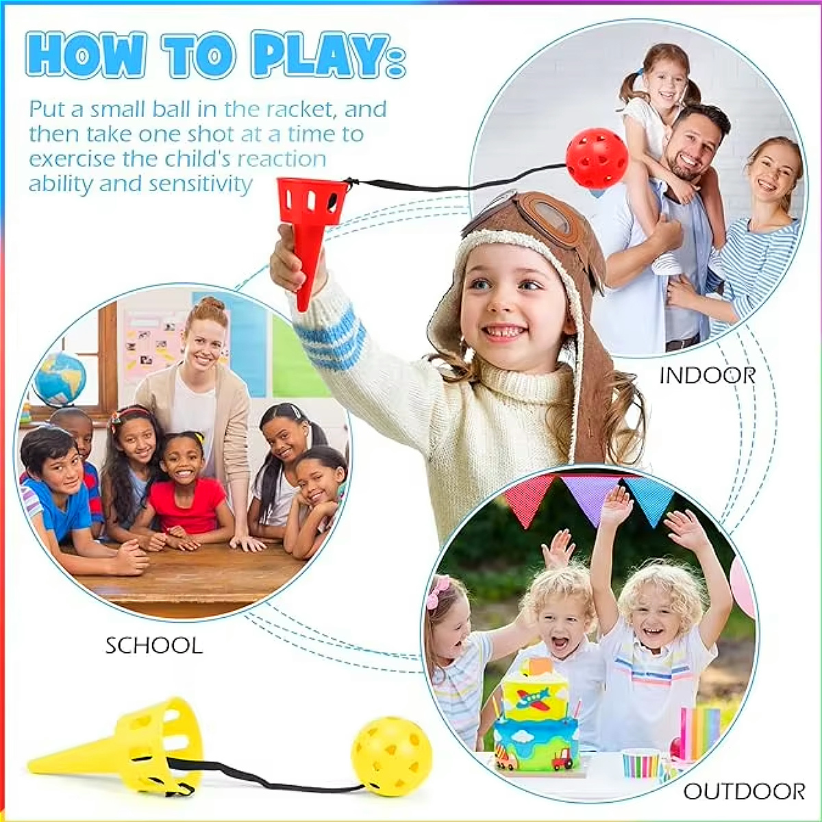 6pcs Catch a Ball Set,Champion - Outdoor Camping Kids Activities บทวิจารณ์และราคา