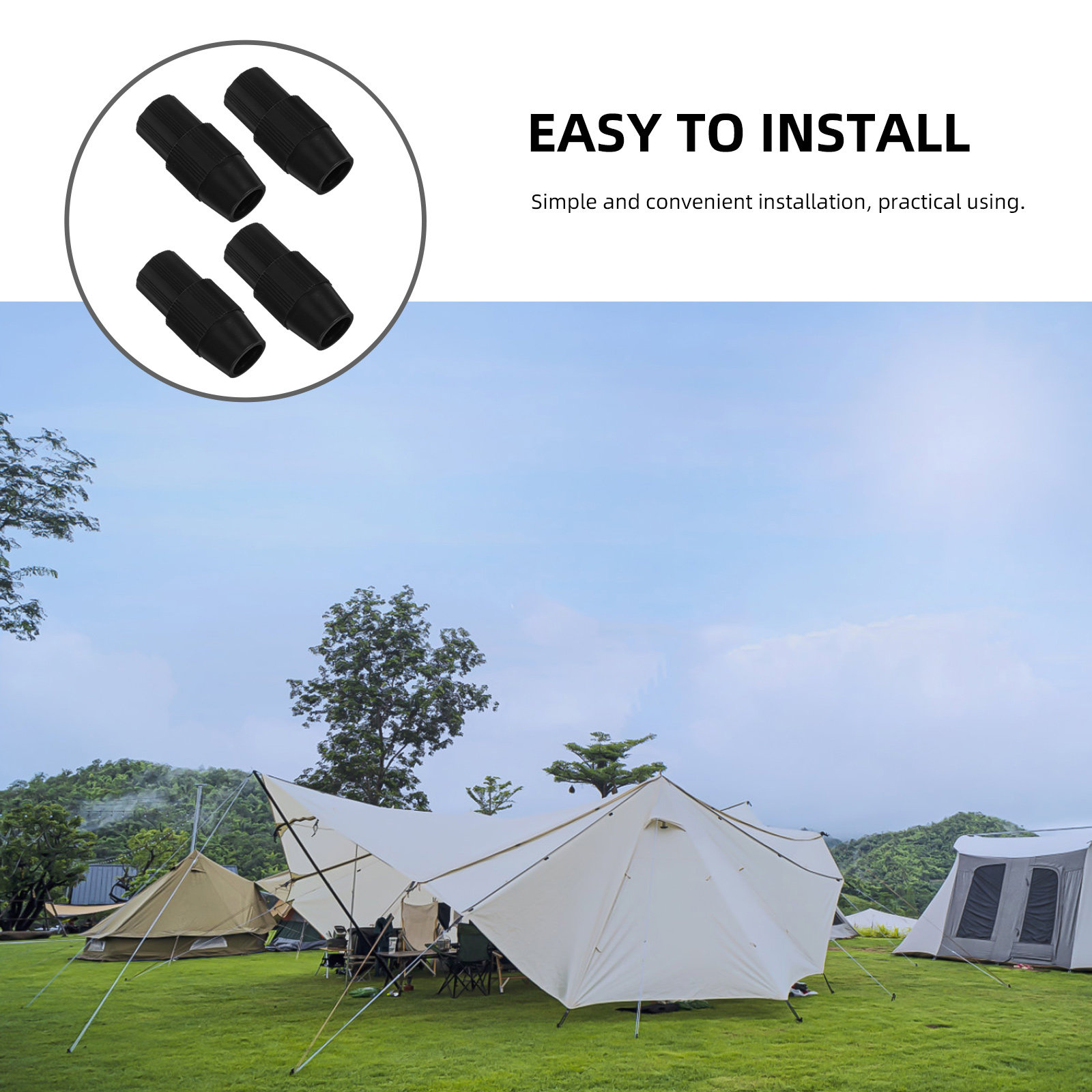 4Pcs Telescopic Rod Connector  - Outdoor Camping On Youtube บทวิจารณ์และราคา