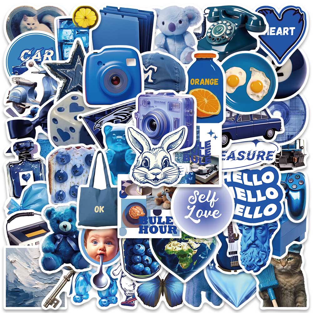 50PCS Blue Ins Style Cartoon B - Bear Canister บทวิจารณ์และราคา