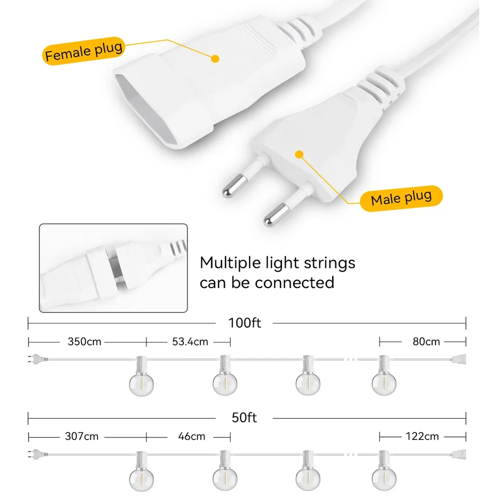 30M 15M Fairy String Light G40 - Outdoor Camping Lights String บทวิจารณ์และราคา