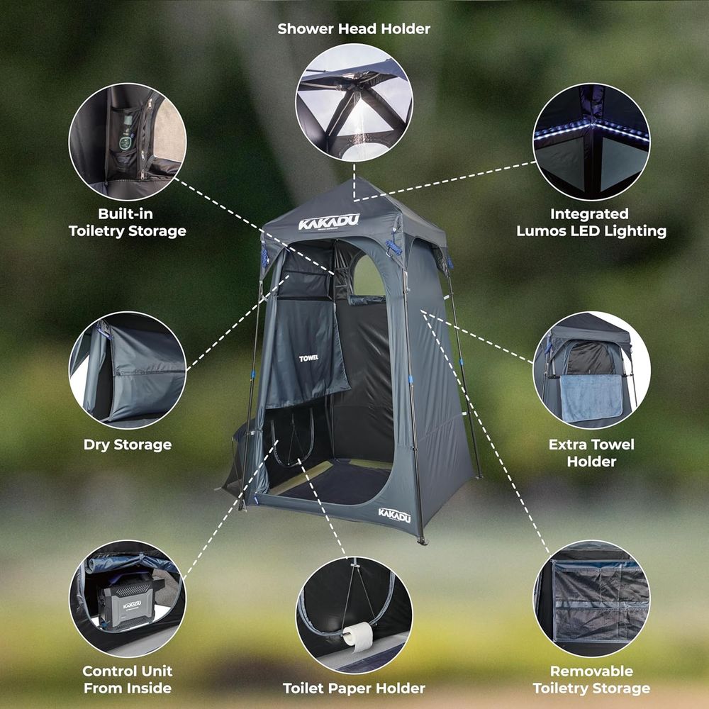 Portable Outdoor Shower Tent w - Outdoor Camping Light Portable บทวิจารณ์และราคา