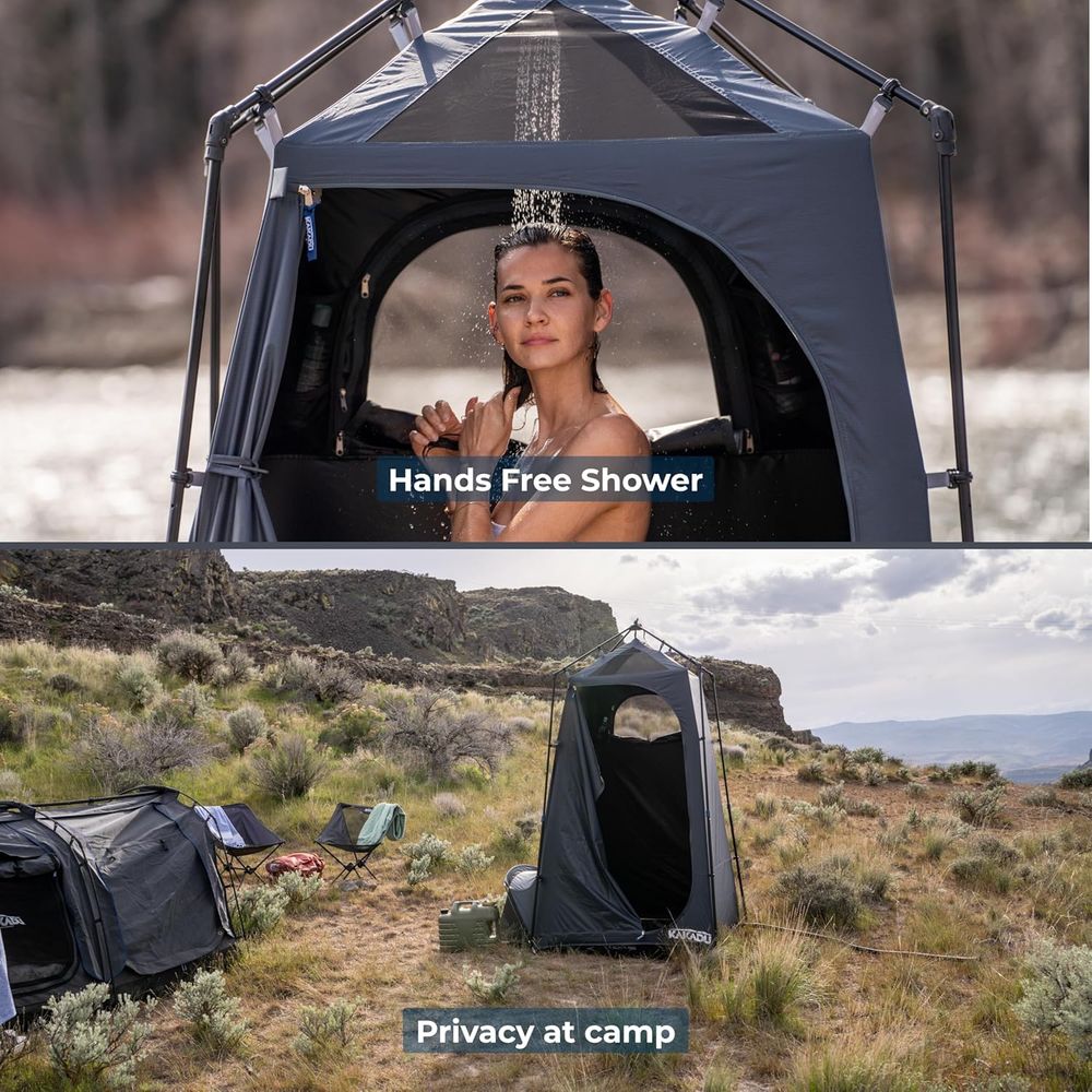 Portable Outdoor Shower Tent w - Outdoor Camping Light Portable บทวิจารณ์และราคา