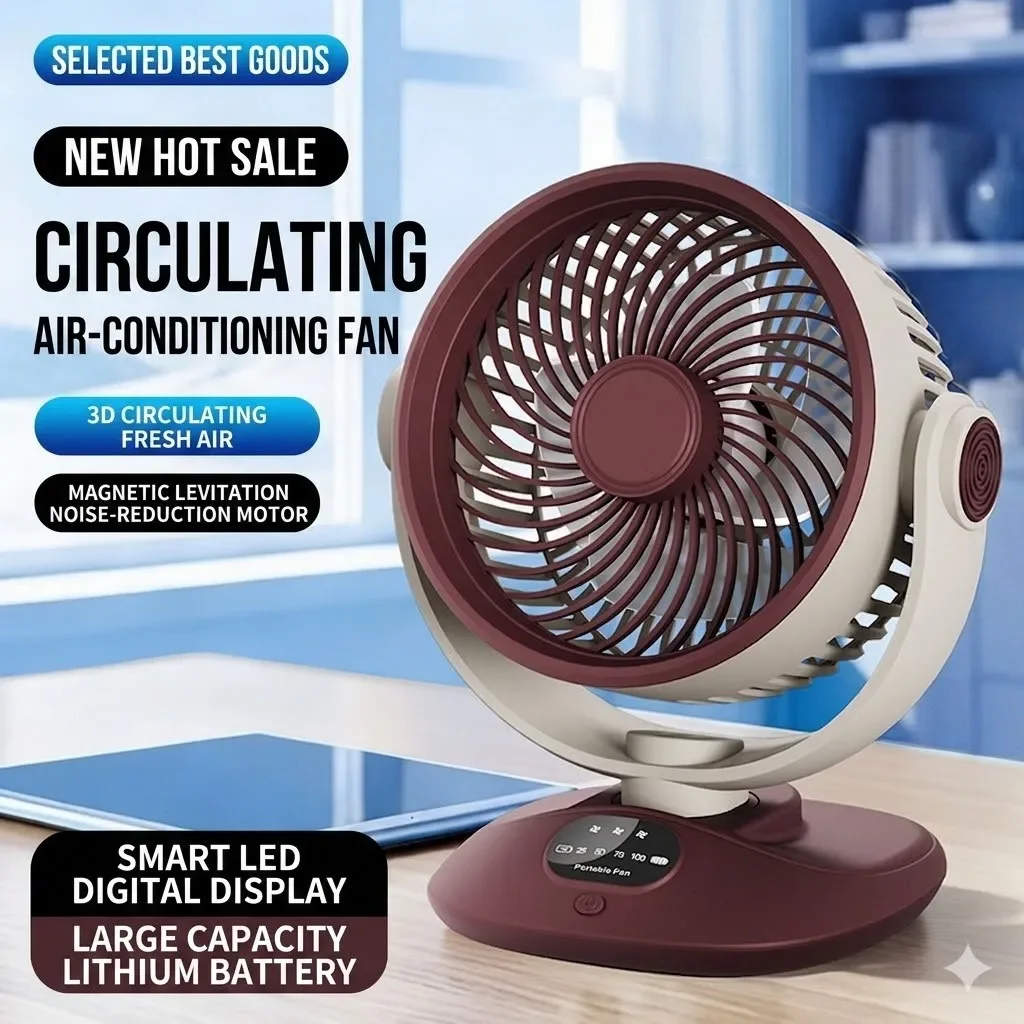 Desktop Fan Rechargeable Turbo - Camping Quiet บทวิจารณ์และราคา