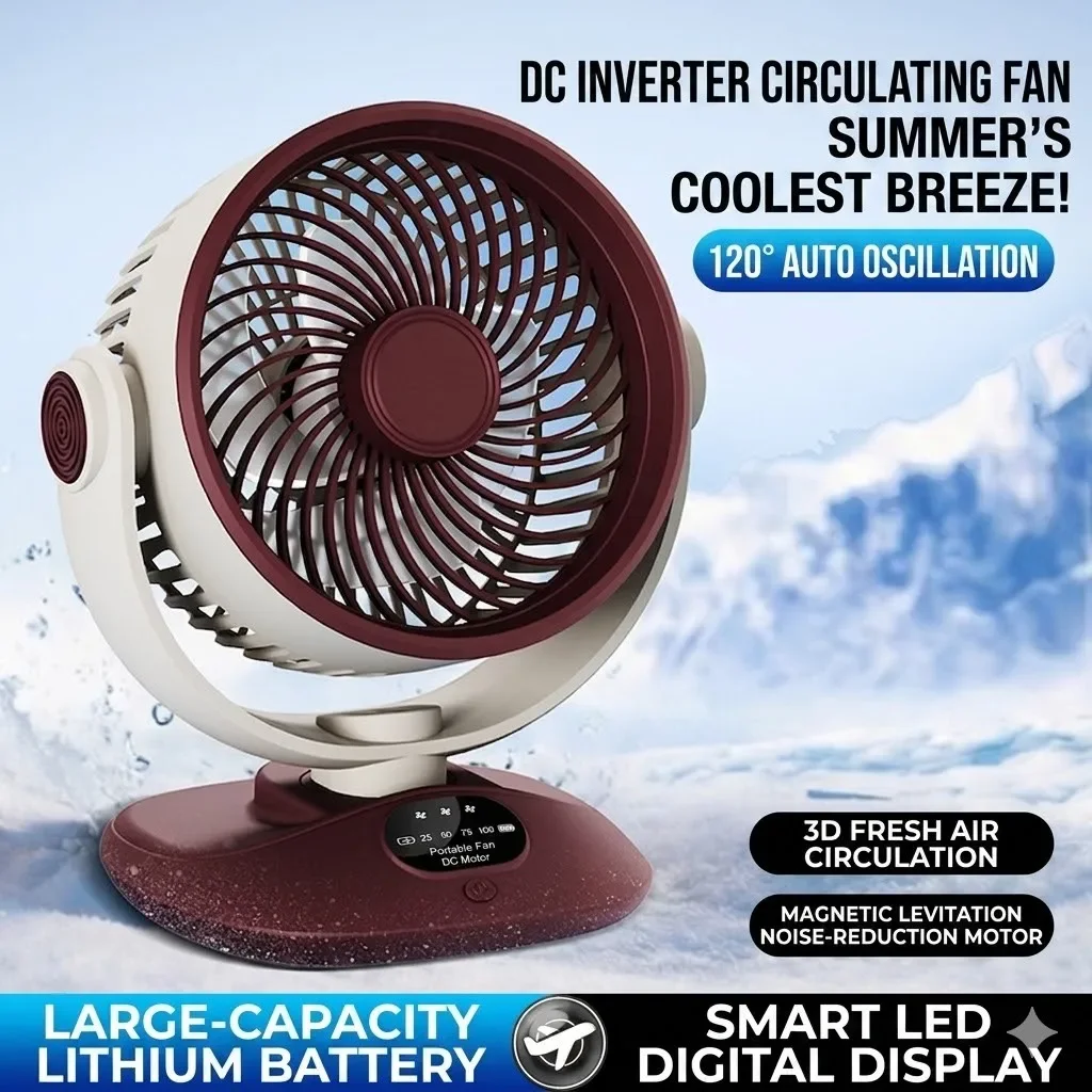 Desktop Fan Rechargeable Turbo - Camping Quiet บทวิจารณ์และราคา